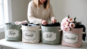 4 baskets used for sorting items 