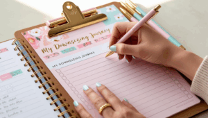 journaling and using check lists for organization and decluttering techniques